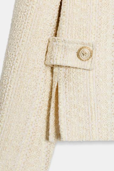 BLAZER STRUCTURÉ ÉPAULETTES FIL MÉTALLISÉ - Écru de Zara - Image 10