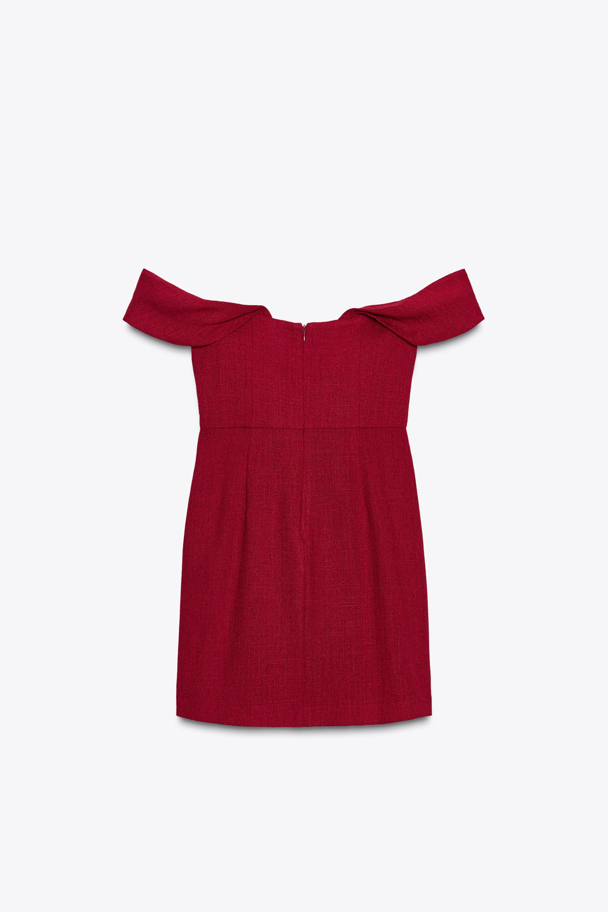 ROBE MINI OFF SHOULDER MANCHES TOMBANTES