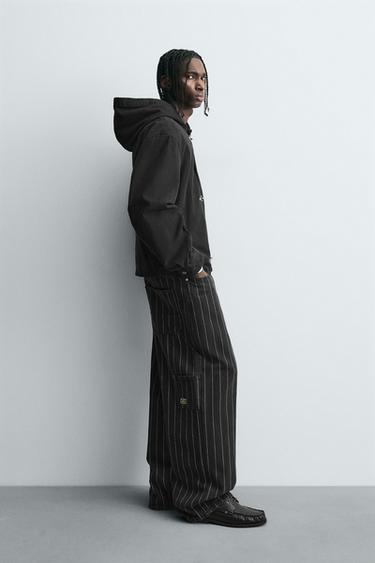 PANTALON BALLON RAYÉ - Noir de Zara - Image 3