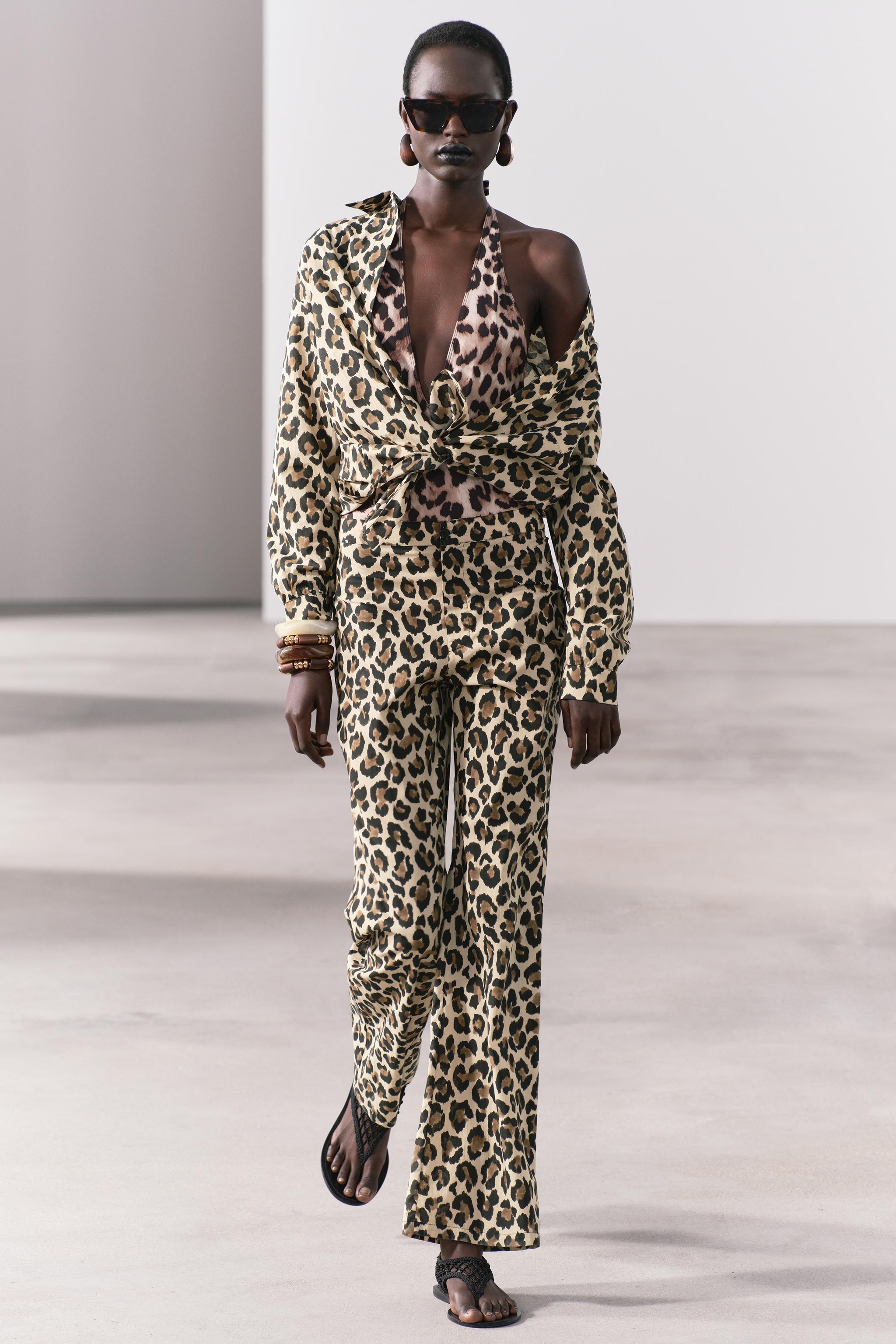 Animal print store jumpsuit zara