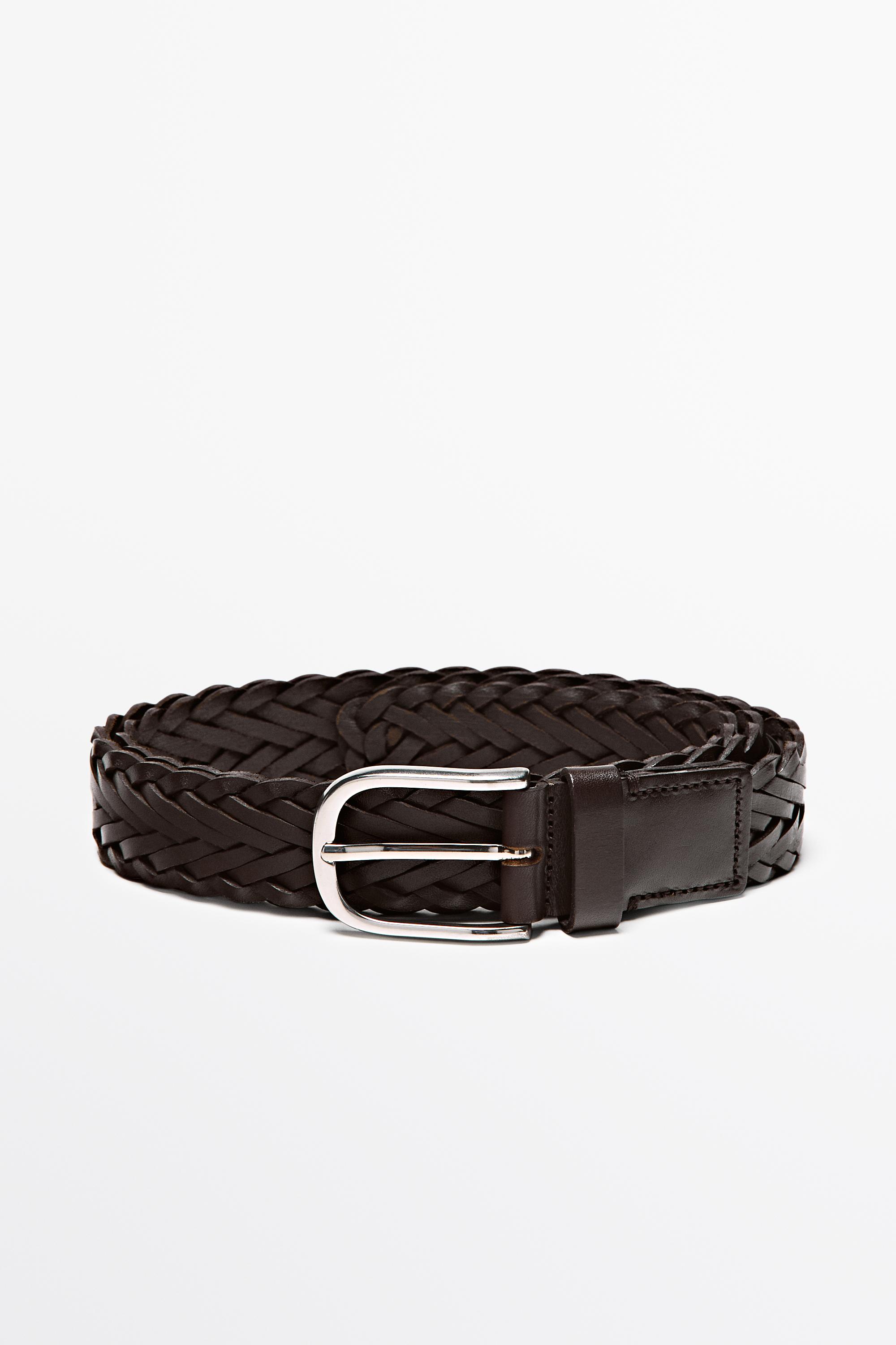Braided leather belt