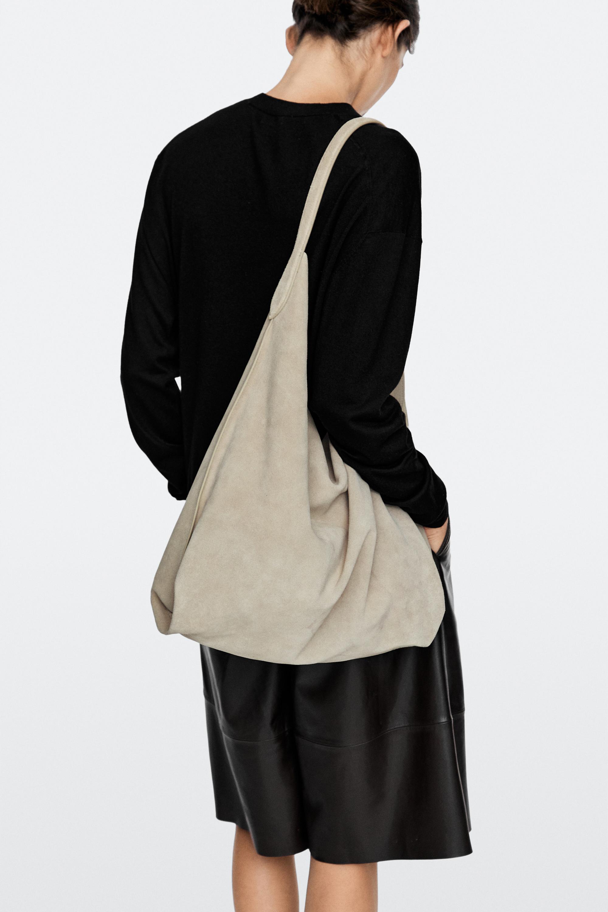 Maxi split suede leather shoulder bag - 299 | ZARA Canada