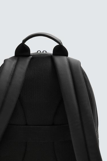 RUBBERISED TEXTURE BACKPACK - Black by Zara - Image 4