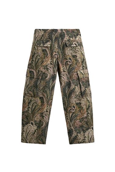 PANTALÓN CARGO BARREL FIT PAISLEY - Estampado de Zara