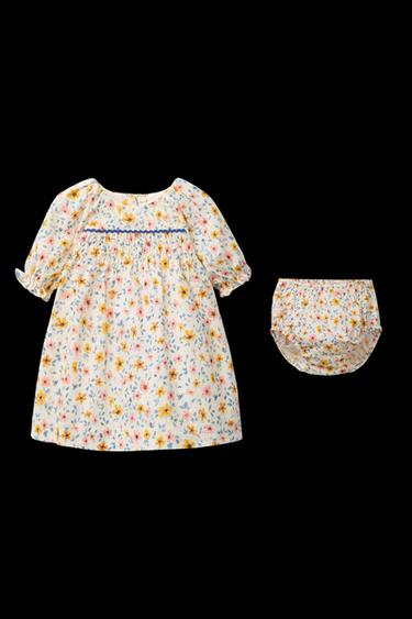 KLEID UND HÖSCHEN MIT BLUMEN - Cremefarben hell von Zara - Bild 0