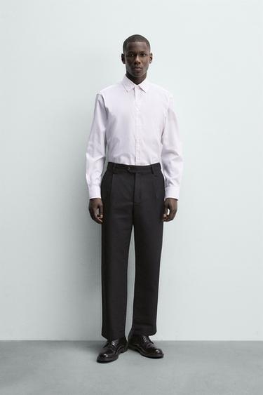 EASY CARE TEXTURED SHIRT - White / Pink by Zara - Image 0