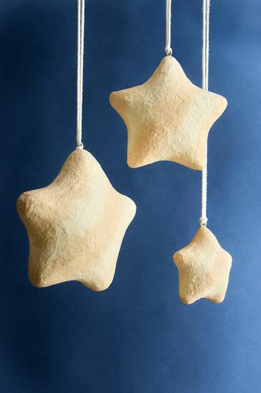 SET OF DECORATIVE STARS (SET OF 3) - Multicoloured by Zara - Image 5