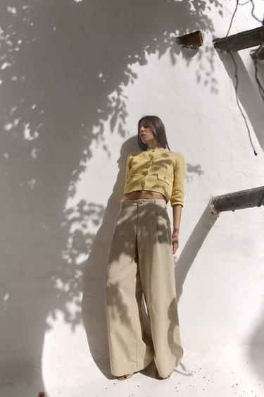 WEITE BUNDFALTENHOSE - Sandfarben von Zara