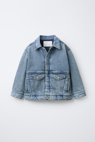 Zaras VADDERAD DENIMJACKA - Blå - Bild 0
