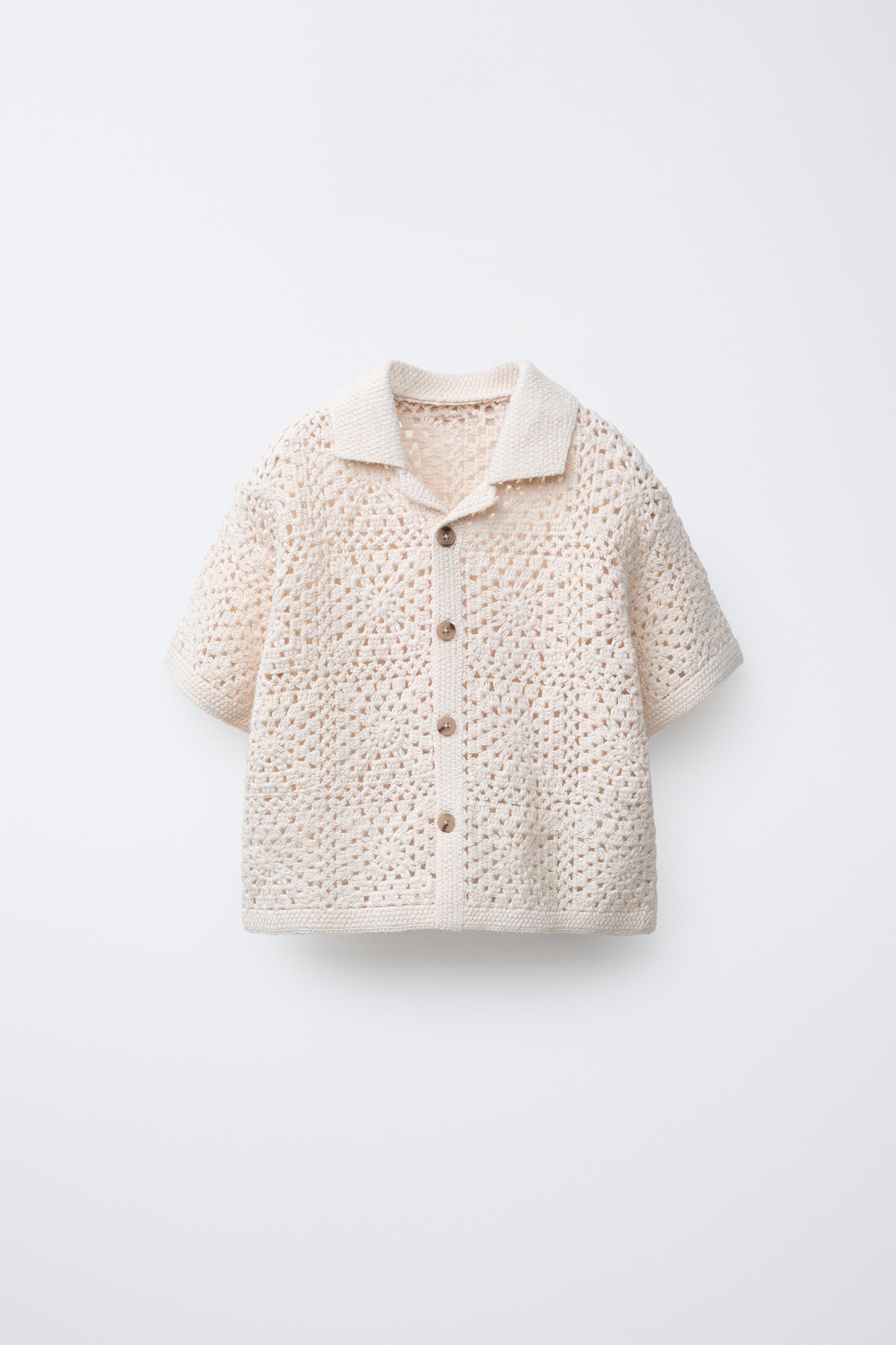 クロシェット ニットシャツ - エクリュ | ZARA Japan / 日本 クロシェット ニットシャツ - エクリュ | ZARA Japan / 日本