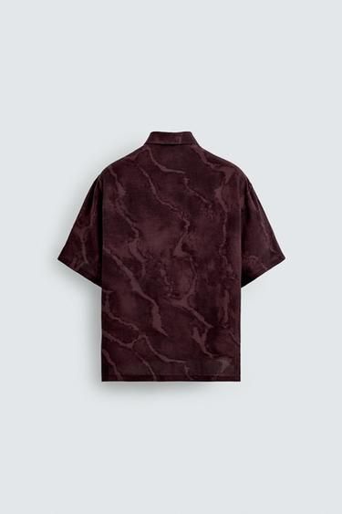 FLOWING TIE-DYE PRINT SHIRT - Burgundy by Zara - Image 7