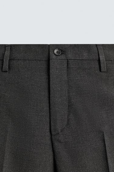 PANTALON DE COSTUME STRUCTURÉ À CARREAUX - Gris anthracite de Zara - Image 8
