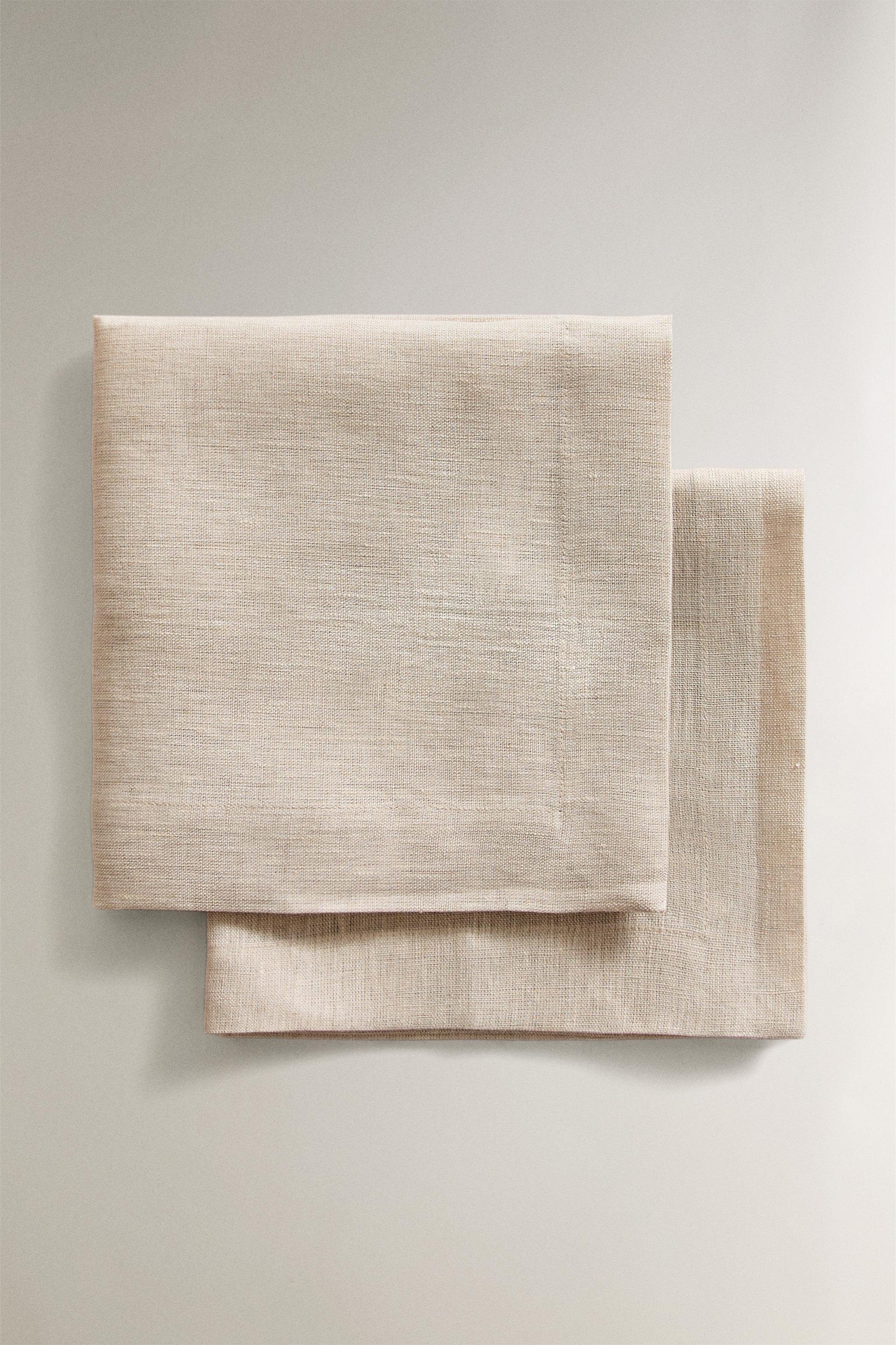 PACK SERVIETTES DE TABLE LIN DOUBLE TISSU (LOT DE 2)