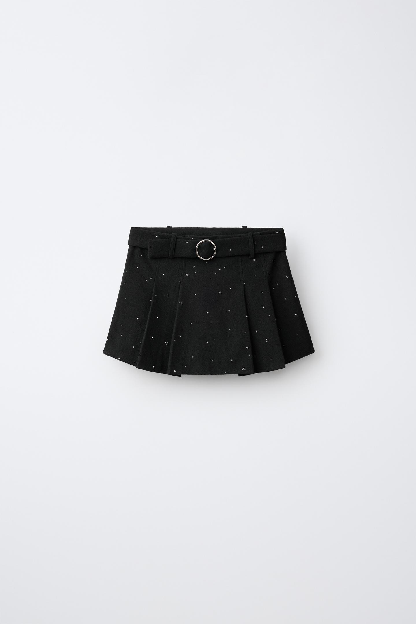 Детская юбка Zara Rhinestone Belt, цвет: Чёрный