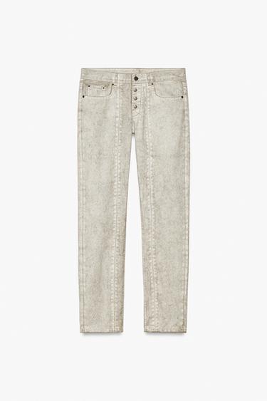 TEXANS SLIM FIT EFECTE ENCERAT RENTAT - Cru de Zara