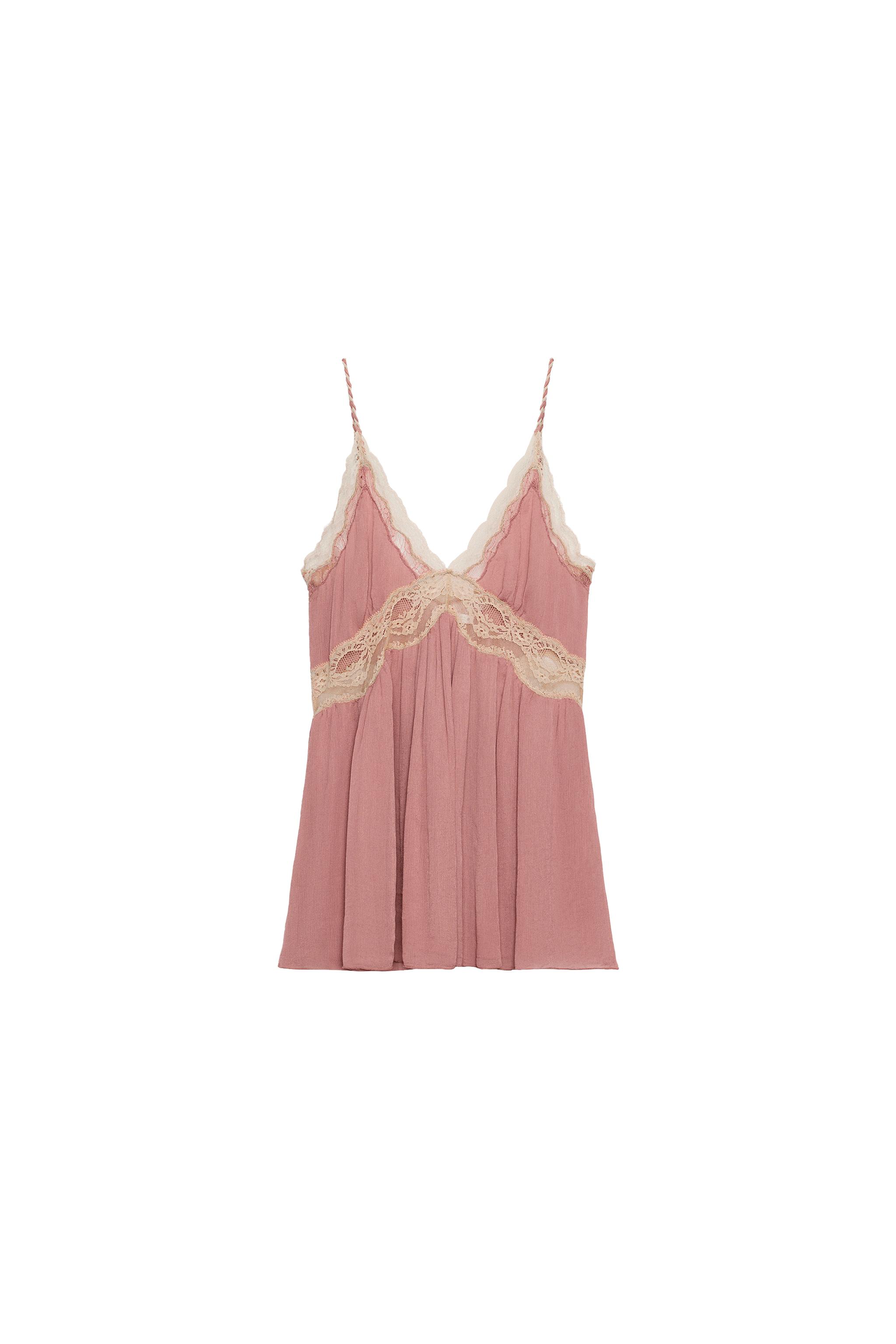 トップス Sara ZW COLLECTION LACE CAMISOLE TOP - Pink | ZARA United States