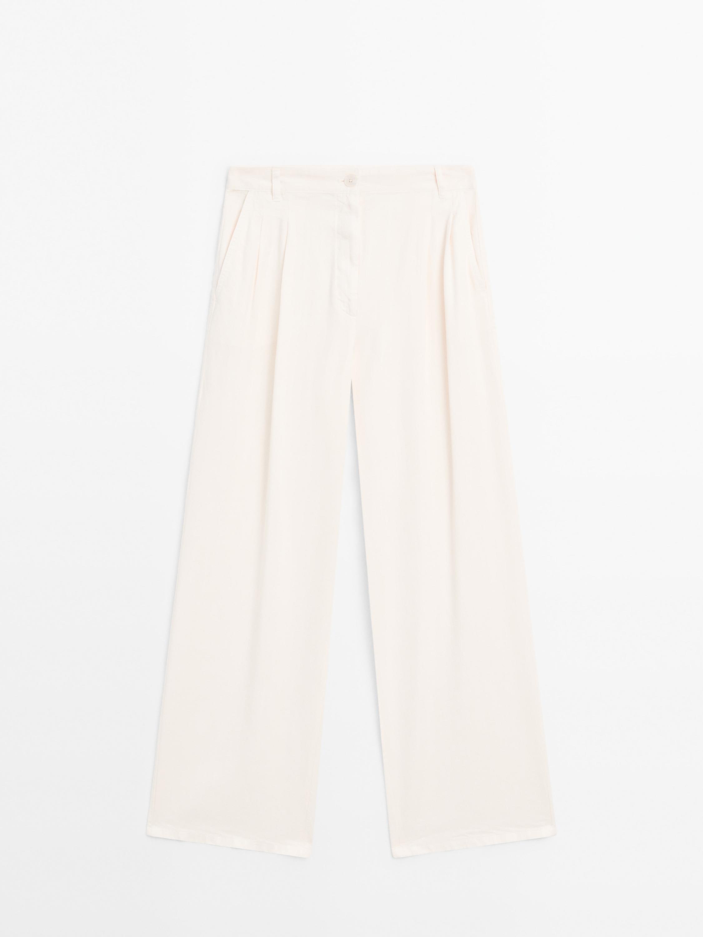 Pantalon wide leg à double pince