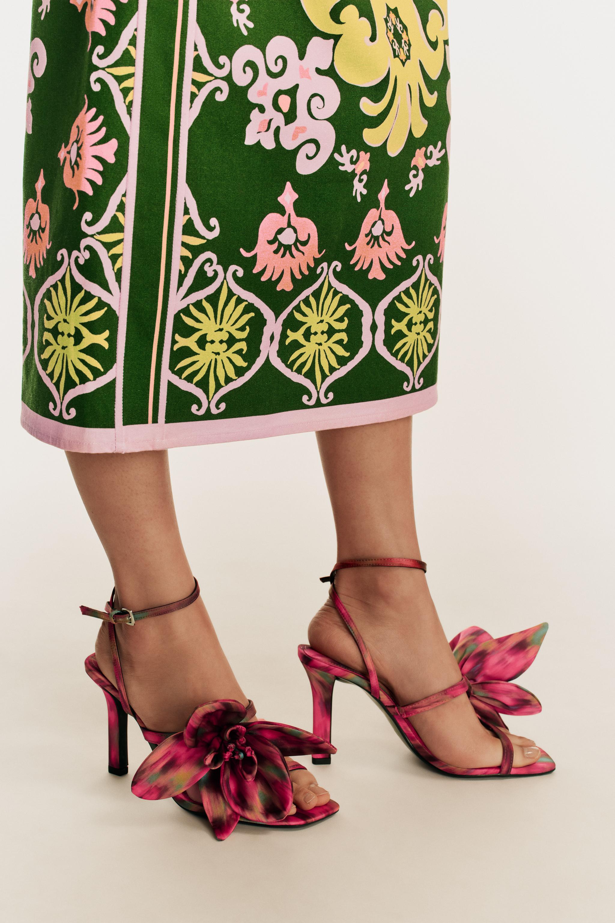 LIMITED EDITION FLORAL HEELED SANDALS