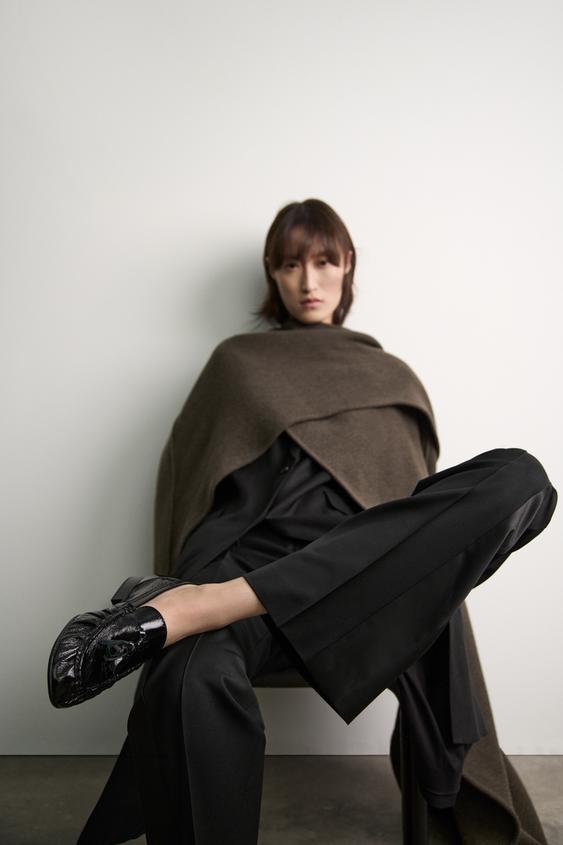 LEATHER LOAFERS WITH TASSELS Black ZARA Suomi / Finland