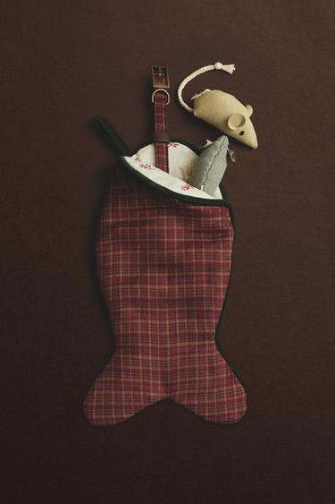 CALCETÍN PEZ MASCOTAS NAVIDAD - Granate de Zara