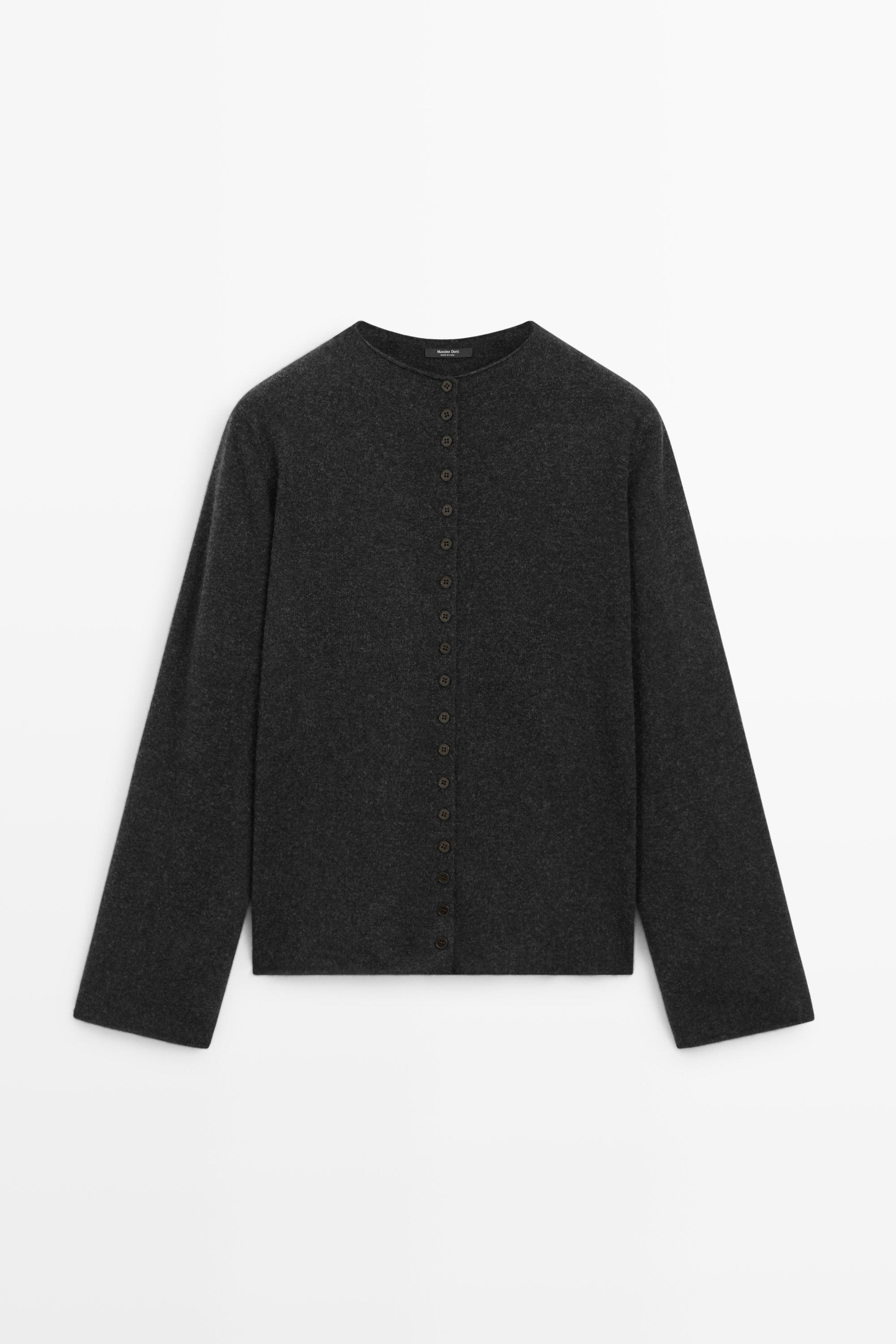 Cardigan en maille de laine mélangée à boutons