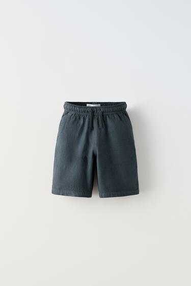 ШОРТЫ С КОНТРАСТНОЙ СТРОЧКОЙ — МОРСКОЙ СИНИЙ от Zara — изображение 0