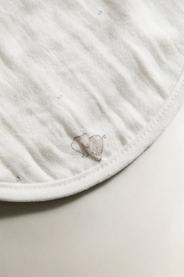 CHILDREN'S MUSLIN ELEPHANT BIB - Oyster-white by Zara - Image 2