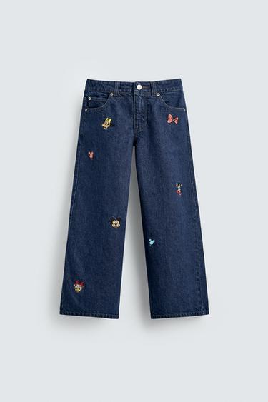 QUẦN JEANS ỐNG RỘNG THÊU HỌA TIẾT HARRY LAMBERT FOR ZARA X DISNEY - Xanh dương từ Zara