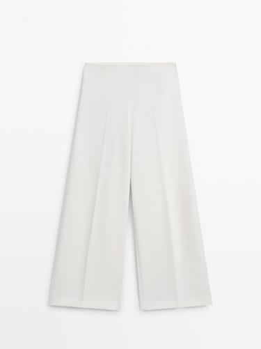 Zara Wide-leg voluminous trousers - Ecru