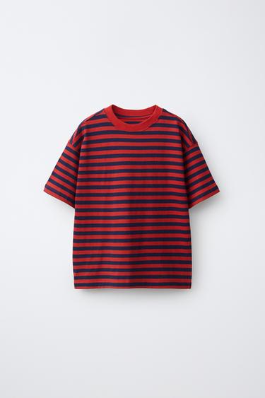 Zara STRIPED T-SHIRT - Red Stripe