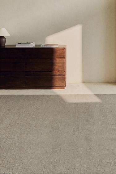 Zara COTTON AND WOOL KNOTTED AREA RUG - Gray