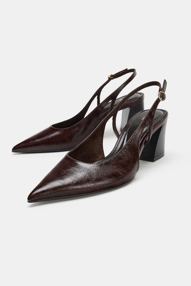 SLINGBACK HEELS — Brown 2
