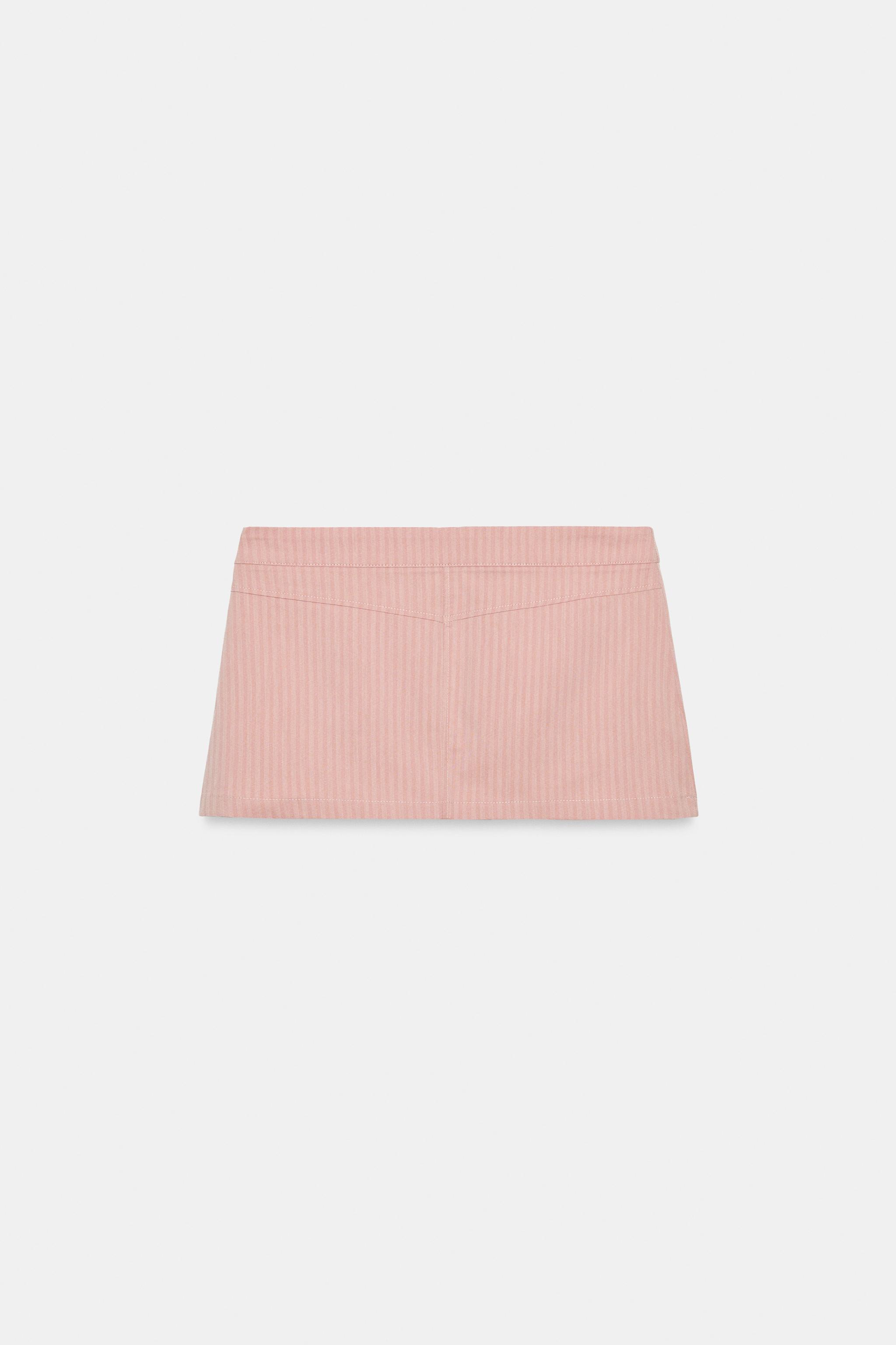 Женские юбки Zara STRIPED POCKET MINI SKIRT — фото 8
