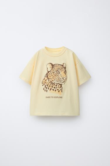 T-SHIRT ANIMAL EN RELIEF - Jaune de Zara - Image 0