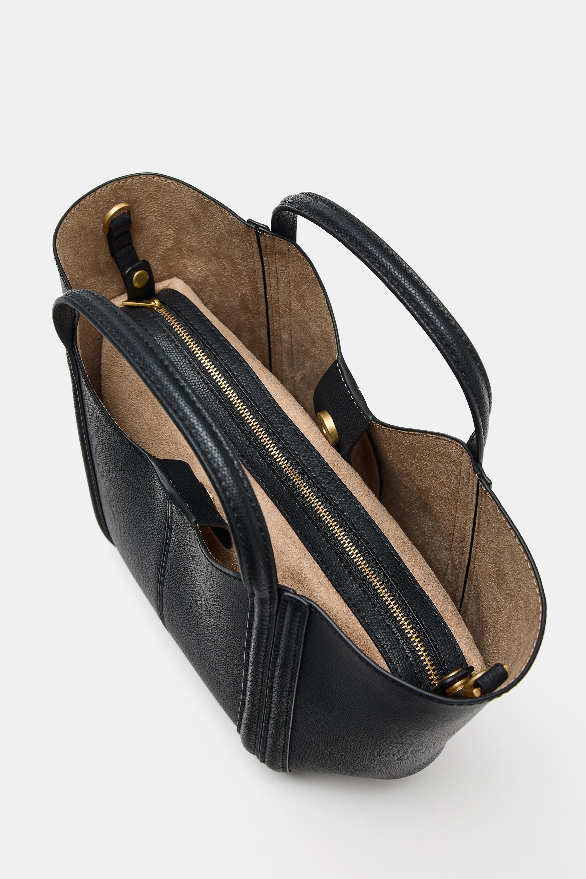 TOPSTITCHED MINI CITY BAG