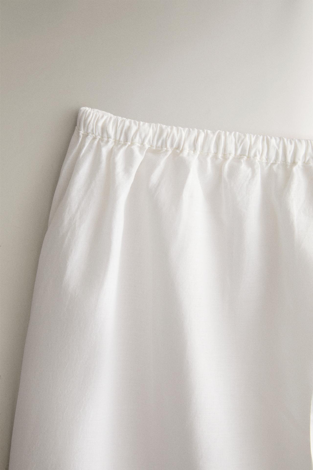 EMBROIDERED COTTON TROUSERS — Oyster-white