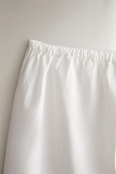 EMBROIDERED COTTON TROUSERS — Oyster-white 2