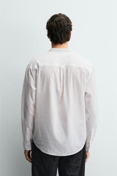 CHEMISE POLO EFFET FROISSÉ - Blanc de Zara - Image 2