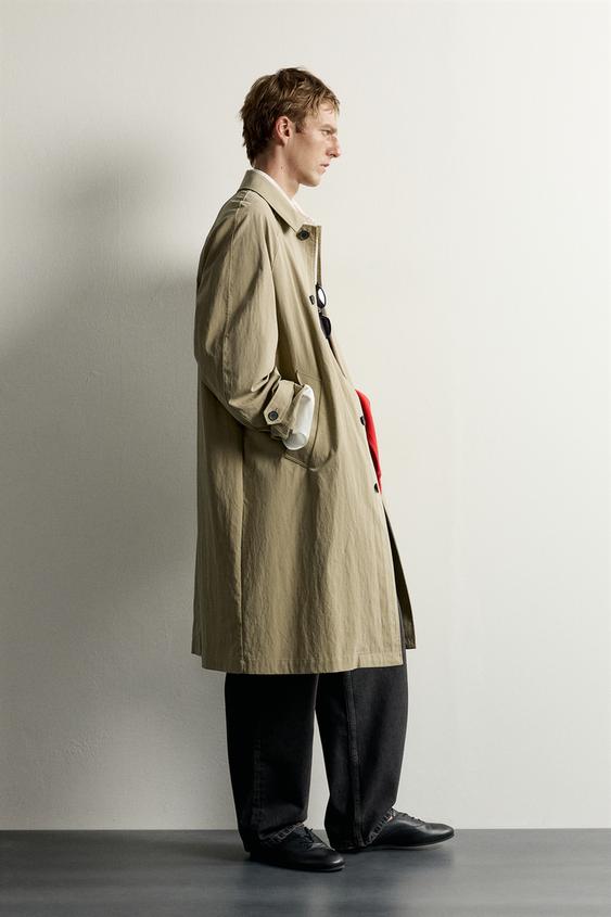 GABARDINE RELAXED FIT CONTRASTÉE - Beige de Zara - Image 3