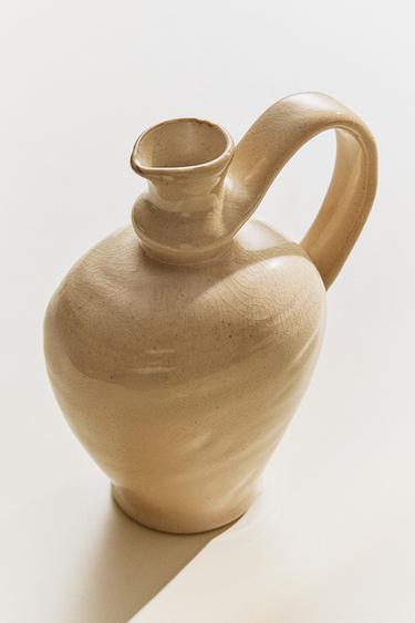 Zara POSUDA ZA ULJE OD GRES KERAMIKE S RUČKOM – siva / bež