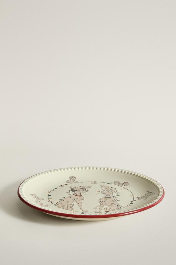 101 DALMATIANS ©DISNEY CHRISTMAS STONEWARE DESSERT PLATE - Multicoloured by Zara - Image 0