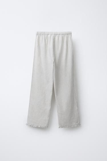 AGES 6-14 / EMBROIDERED FLOWER PYJAMAS - Grey marl by Zara - Image 4