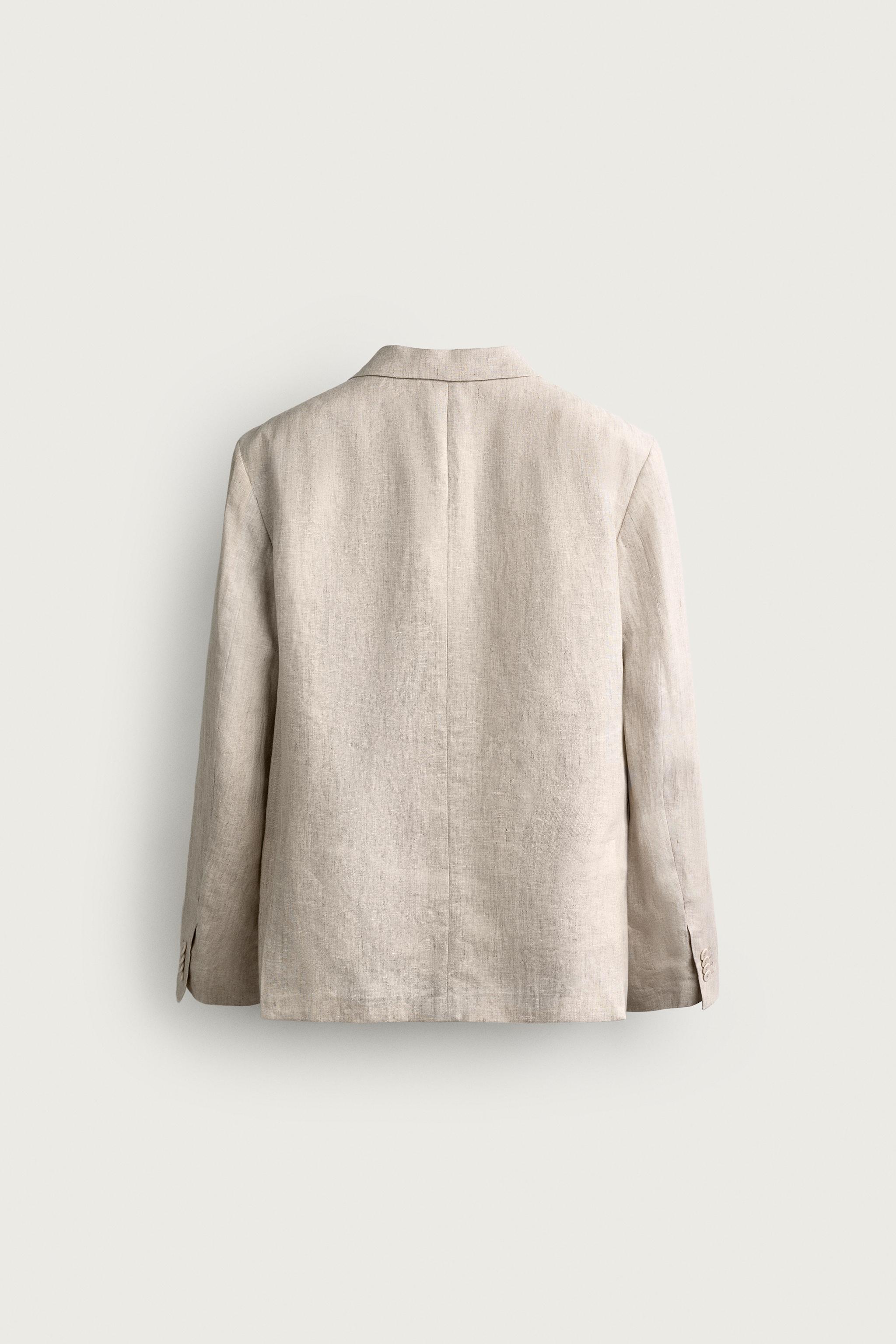 Мужские куртки Zara 100% LINEN SUIT JACKET — фото 8