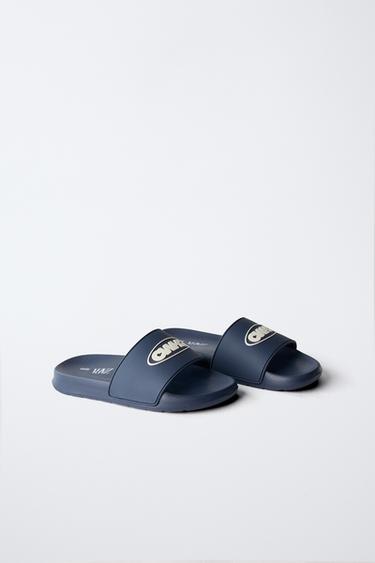 Zara POOL SLIDES - Navy Blue