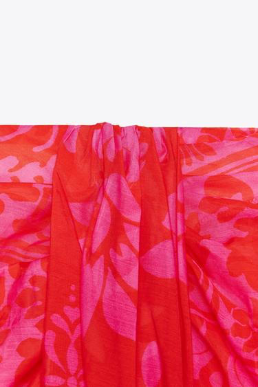 KNOTTED PRINTED SARONG - Red by Zara - Image 5
