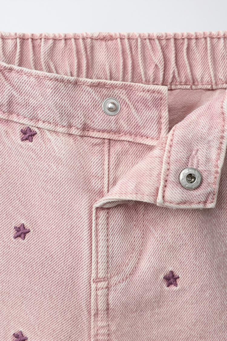 PANTALÓN DE TALLE ANCHO CON BORDADO DE ESTRELLA 3