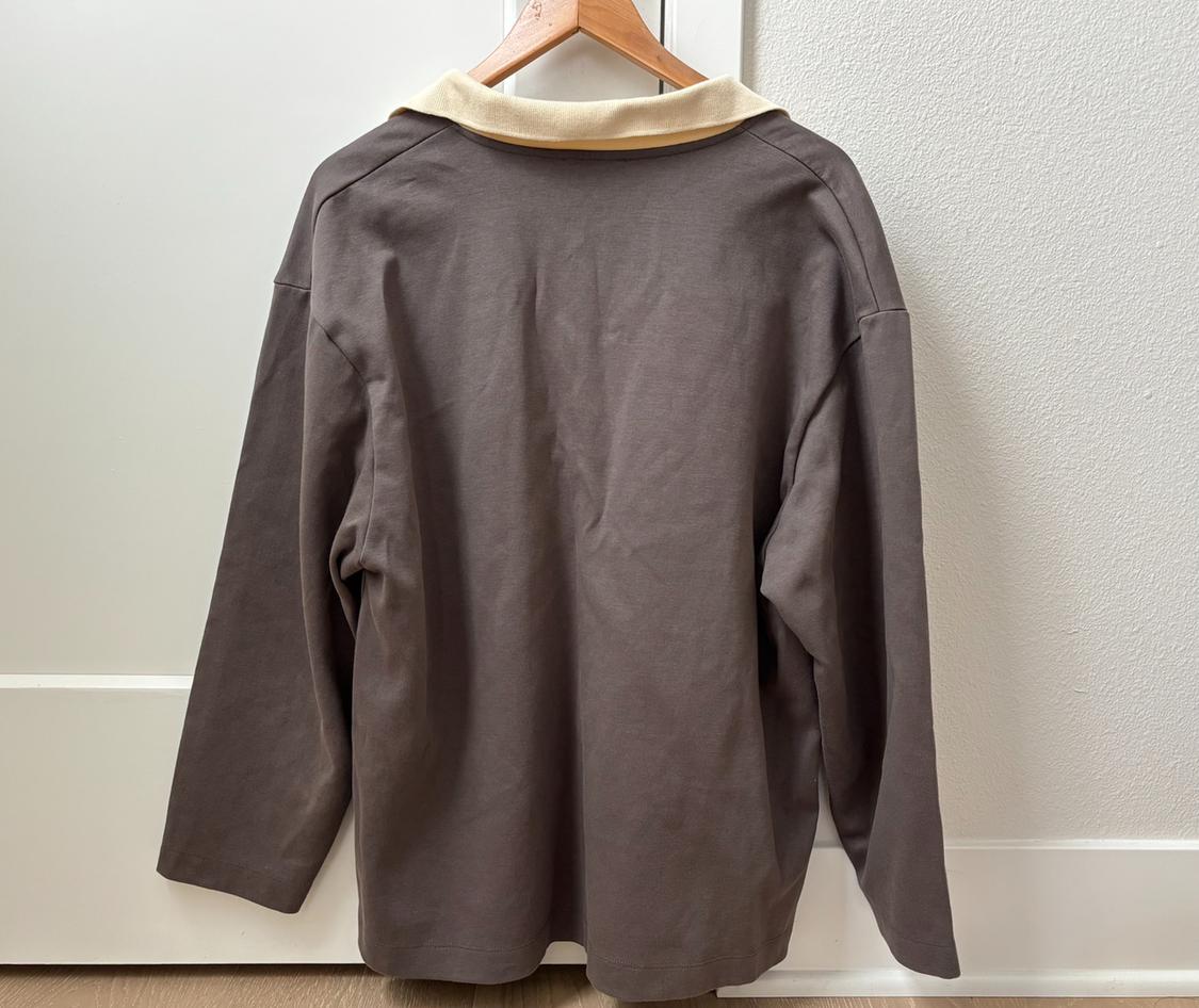 CONTRAST COLLAR OVERSIZED POLO SHIRT - Image 2