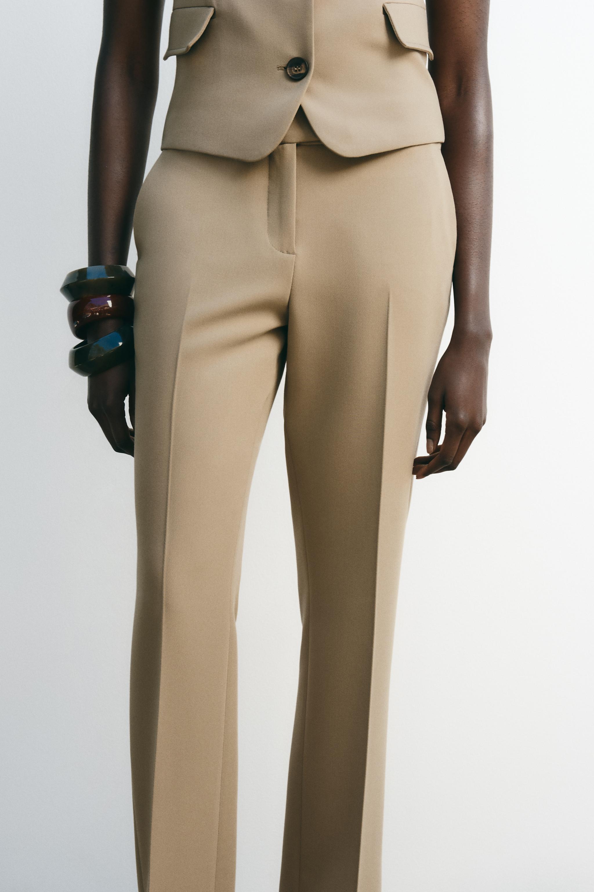 FLARED HIGH WAIST PANTS - Brown / Taupe | ZARA Canada FLARED HIGH WAIST PANTS - Brown / Taupe | ZARA Canada