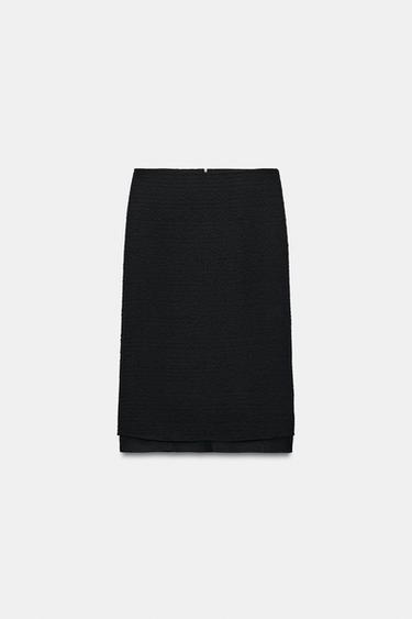 JUPE MI-LONGUE BIMATIÈRE - Noir de Zara - Image 4