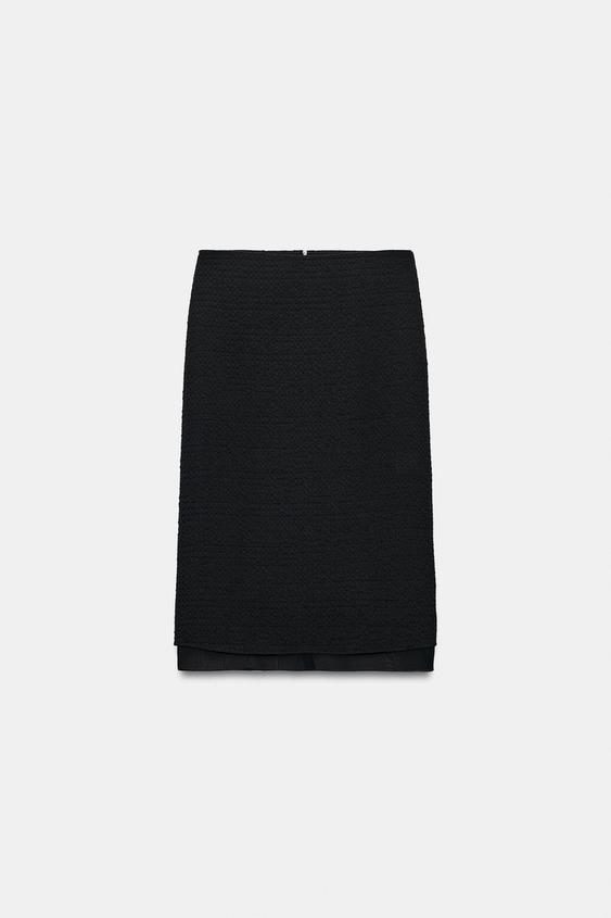 JUPE MI-LONGUE BIMATIÈRE - Noir de Zara - Image 4